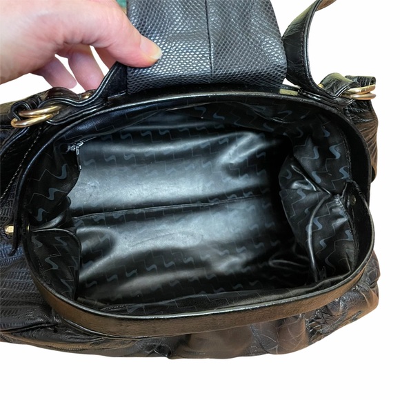 Vtg Sharif Reptile Leather Convertible Doctor Bag - Picture 5 of 12